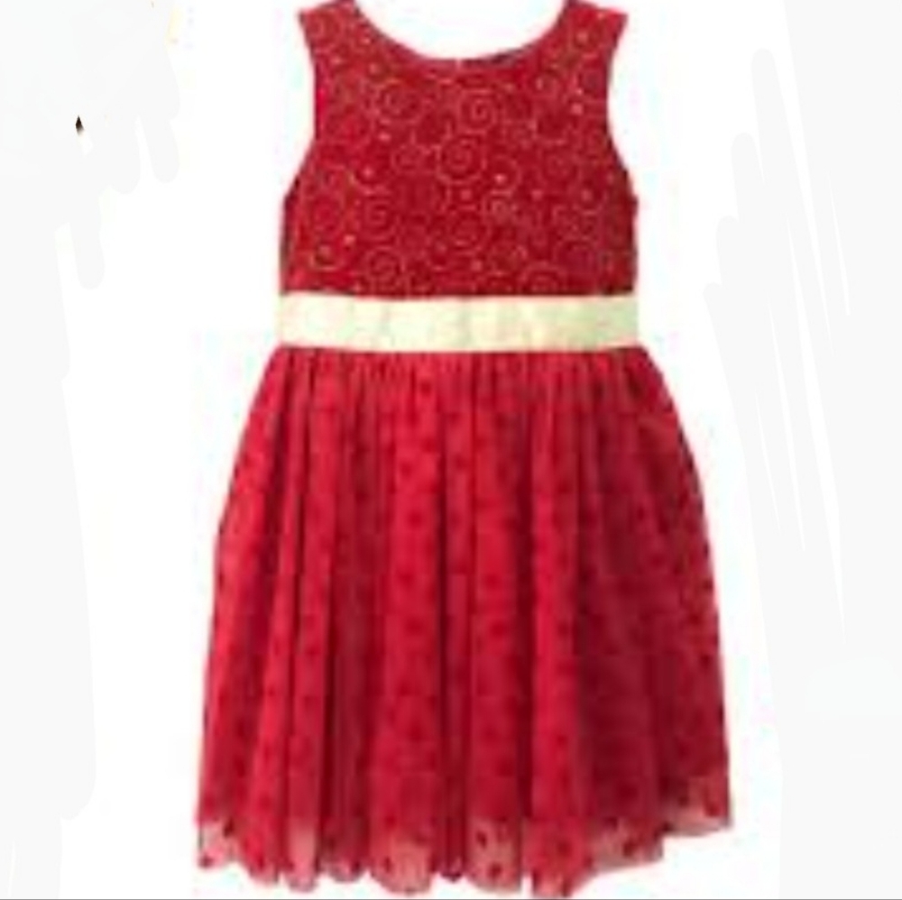 Dorissa Red & Gold Dress Size 8